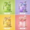 imageHiGropcore Kawaii Water Bottle Cute Water Bottles with Straw Double Chamber Water Bottle with Adjustable Strap and Kawaii 3D Stickers Portable Leakproof Water Jug 26ozPurple