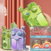 imageHiGropcore Kawaii Water Bottle Cute Water Bottles with Straw Double Chamber Water Bottle with Adjustable Strap and Kawaii 3D Stickers Portable Leakproof Water Jug 26ozPurple