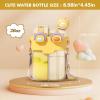 imageHiGropcore Kawaii Water Bottle Cute Water Bottles with Straw Double Chamber Water Bottle with Adjustable Strap and Kawaii 3D Stickers Portable Leakproof Water Jug 26ozYellow