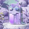 imageHiGropcore Kawaii Water Bottle Cute Water Bottles with Straw Double Chamber Water Bottle with Adjustable Strap and Kawaii 3D Stickers Portable Leakproof Water Jug 26ozPurple