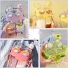 imageHiGropcore Kawaii Water Bottle Cute Water Bottles with Straw Double Chamber Water Bottle with Adjustable Strap and Kawaii 3D Stickers Portable Leakproof Water Jug 26ozPink