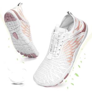 imageHike Barefoot Shoes for Women Men NonSlip Breathable Walking Shoes Wide Toe Box Comfortable Athletic FootwearA1  White