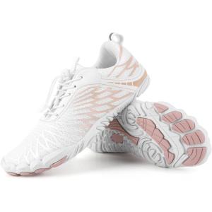 imageHike Barefoot Shoes for Women Men NonSlip Breathable Walking Shoes Wide Toe Box Comfortable Athletic FootwearA1s  Enhanced White
