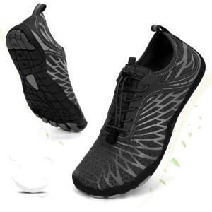 imageHike Barefoot Shoes for Women Men NonSlip Breathable Walking Shoes Wide Toe Box Comfortable Athletic FootwearA2  Black