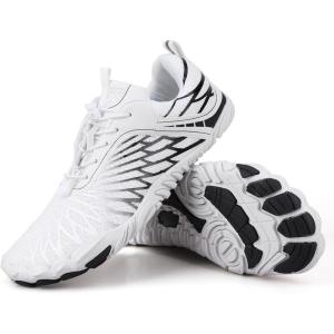 imageHike Barefoot Shoes for Women Men NonSlip Breathable Walking Shoes Wide Toe Box Comfortable Athletic FootwearA4s  Enhanced WhiteBlack