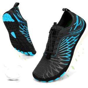 imageHike Barefoot Shoes for Women Men NonSlip Breathable Walking Shoes Wide Toe Box Comfortable Athletic FootwearA5  Blue Black