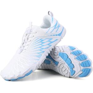 imageHike Barefoot Shoes for Women Men NonSlip Breathable Walking Shoes Wide Toe Box Comfortable Athletic FootwearA5s  Enhanced WhiteBlue