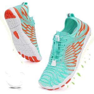 imageHike Barefoot Shoes for Women Men NonSlip Breathable Walking Shoes Wide Toe Box Comfortable Athletic FootwearA7  Cyan BlueOrange