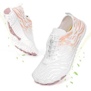 imageHike Barefoot Shoes for Women Men NonSlip Breathable Walking Shoes Wide Toe Box Comfortable Athletic FootwearB1  White