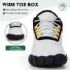 imageHike Barefoot Boots Womens Mens Waterproof Fur Lined Winter Barefoot Shoes Minimalist Snow Boots Wide Toe Box Ankle BootiesSa06  Light GreyBlack