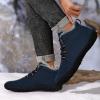 imageHike Barefoot Boots Womens Mens Waterproof Fur Lined Winter Barefoot Shoes Minimalist Snow Boots Wide Toe Box Ankle BootiesSb03  Dark Blue