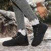 imageHike Barefoot Boots Womens Mens Waterproof Fur Lined Winter Barefoot Shoes Minimalist Snow Boots Wide Toe Box Ankle BootiesSc01  Black