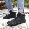 imageHike Barefoot Boots Womens Mens Waterproof Fur Lined Winter Barefoot Shoes Minimalist Snow Boots Wide Toe Box Ankle BootiesSe01  Black