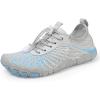 imageHiGropcore Water Shoes for Kids  Girls Boys Barefoot Shoes with Wide Toe Box  Quick Dry Lightweight Non Slip Kids Athletic Aqua Socks for Swim Beach PoolA5  GreyBlue