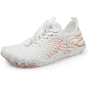 imageHiGropcore Water Shoes for Kids  Girls Boys Barefoot Shoes with Wide Toe Box  Quick Dry Lightweight Non Slip Kids Athletic Aqua Socks for Swim Beach PoolA3  WhiteChampagne
