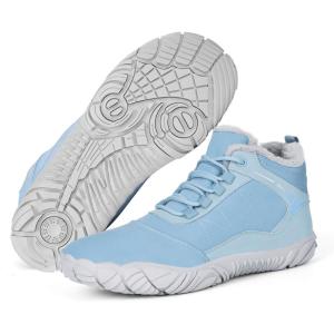 imageHike Barefoot Boots Womens Mens Waterproof Fur Lined Winter Barefoot Shoes Minimalist Snow Boots Wide Toe Box Ankle BootiesSa05  Blue
