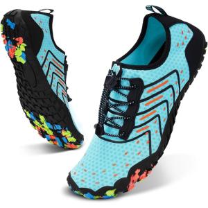 imageWater Shoes Women Men Adult QuickDry Aqua Socks Breathable Hike Barefoot Water Shoes for Swim Beach River Pool Lake Hiking Kayaking SurfingA4  Sky Blue