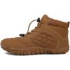 imageHiGropcore Barefoot Snow Boots for Women Men Warm Fur Lined Water Repellent Winter Barefoot Shoes Wide Toe Box Lightweight Outdoor Ankle BootsC4  Brown