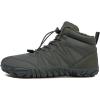 imageHiGropcore Barefoot Snow Boots for Women Men Warm Fur Lined Water Repellent Winter Barefoot Shoes Wide Toe Box Lightweight Outdoor Ankle BootsD2  Army Green
