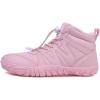 imageHiGropcore Barefoot Snow Boots for Women Men Warm Fur Lined Water Repellent Winter Barefoot Shoes Wide Toe Box Lightweight Outdoor Ankle BootsD4  Pink