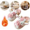 imageHiGropcore Cute Animal Fuzzy Slippers for Women Men Cartoon Indoor Comfortable Warm Furry House SlippersA3  Cow Pink