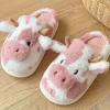 imageHiGropcore Cute Animal Fuzzy Slippers for Women Men Cartoon Indoor Comfortable Warm Furry House SlippersA3  Cow Pink