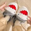 imageHiGropcore Cute Animal Fuzzy Slippers for Women Men Cartoon Indoor Comfortable Warm Furry House SlippersB1  Shark Grey