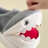 imageHiGropcore Cute Animal Fuzzy Slippers for Women Men Cartoon Indoor Comfortable Warm Furry House SlippersB1  Shark Grey