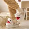 imageHiGropcore Cute Animal Fuzzy Slippers for Women Men Cartoon Indoor Comfortable Warm Furry House SlippersB2  Shark Beige