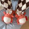 imageHiGropcore Cute Animal Fuzzy Slippers for Women Men Cartoon Indoor Comfortable Warm Furry House SlippersC1  Crab Red