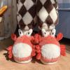 imageHiGropcore Cute Animal Fuzzy Slippers for Women Men Cartoon Indoor Comfortable Warm Furry House SlippersC1  Crab Red