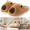 imageHiGropcore Cute Animal Fuzzy Slippers for Women Men Cartoon Indoor Comfortable Warm Furry House SlippersE1  Capybara Khaki