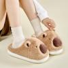 imageHiGropcore Cute Animal Fuzzy Slippers for Women Men Cartoon Indoor Comfortable Warm Furry House SlippersE1  Capybara Khaki