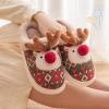 imageHiGropcore Cute Animal Fuzzy Slippers for Women Men Cartoon Indoor Comfortable Warm Furry House SlippersI2  Christmas Reindeer Green