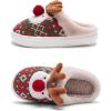 imageHiGropcore Cute Animal Fuzzy Slippers for Women Men Cartoon Indoor Comfortable Warm Furry House SlippersI2  Christmas Reindeer Green