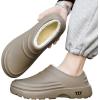 imageHiGropcore Fur Lined Platform Clogs Waterproof Winter Clog Slippers for Women Men SlipResistant Easy Clean Kitchen ShoesA2  Khaki Fur Lined