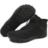 imageHiGropcore Barefoot Snow Boots for Women Men Warm Fur Lined Water Repellent Winter Barefoot Shoes Wide Toe Box Lightweight Outdoor Ankle BootsC1  Black