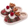imageHiGropcore Cute Animal Fuzzy Slippers for Women Men Cartoon Indoor Comfortable Warm Furry House SlippersI2  Christmas Reindeer Green