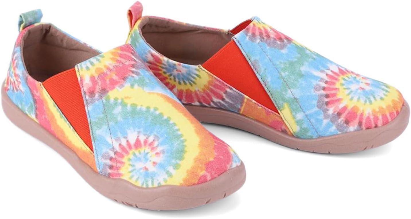 imageHiGropcore Womens Art Painted Casual Loafers Slip On Canvas Walking Shoes Comfortable Lightweight Ladies Travel ShoesM  Watercolor