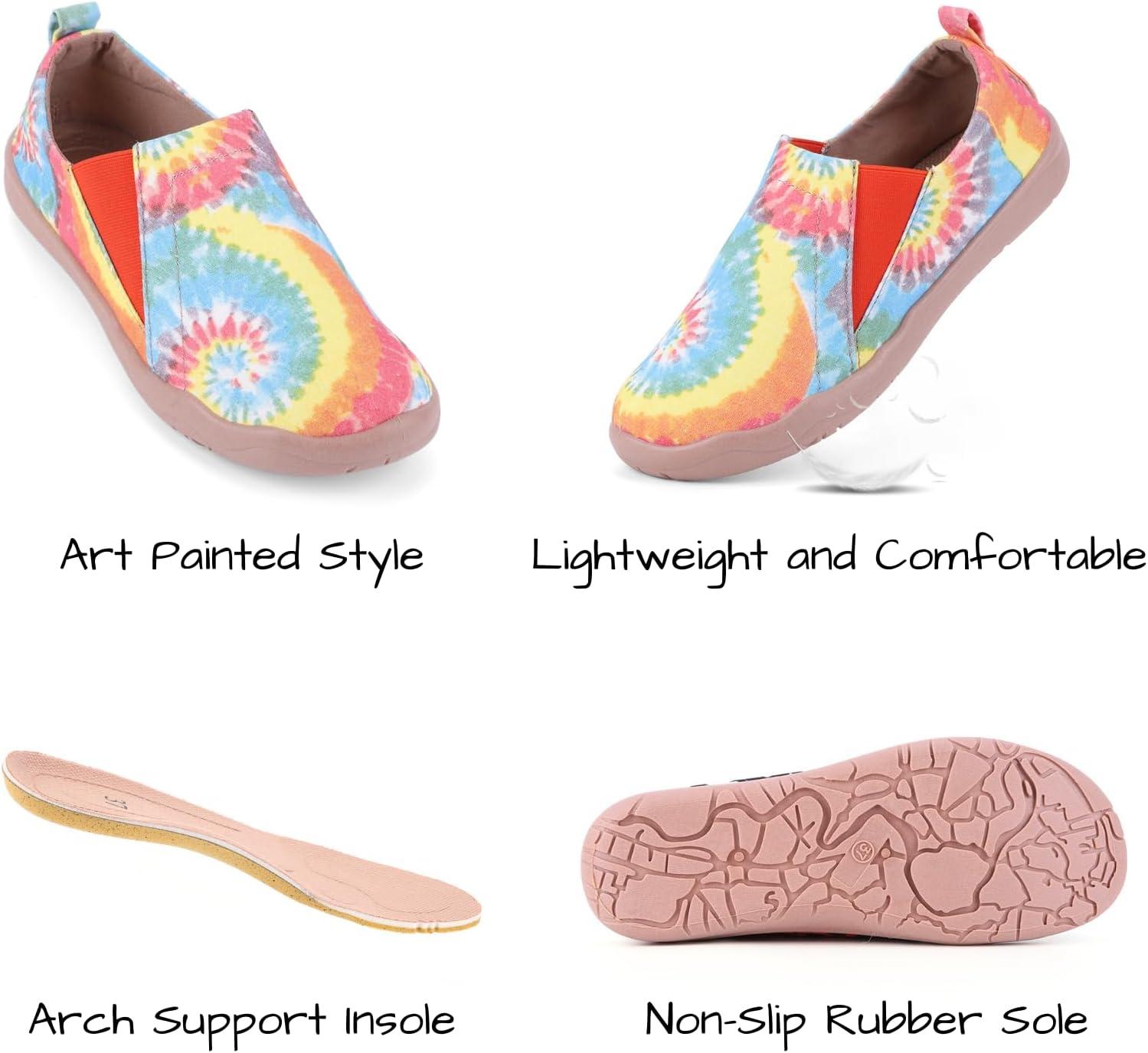imageHiGropcore Womens Art Painted Casual Loafers Slip On Canvas Walking Shoes Comfortable Lightweight Ladies Travel ShoesM  Watercolor