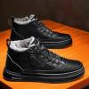 imageHiGropcore Mens Winter Snow Boots Fur Lined Waterproof Leather Shoes Slip On Ankle Boots with Side Zip