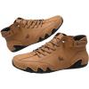 imageMens Waterproof High Top Chukka Boots  Handmade Italian Suede NonSlip ampamp Breathable Outdoor Casual ShoesC01  Brown