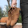 imageMens Waterproof High Top Chukka Boots  Handmade Italian Suede NonSlip ampamp Breathable Outdoor Casual ShoesC01  Brown