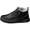 imageHiGropcore Mens Winter Snow Boots Fur Lined Waterproof Leather Shoes Slip On Ankle Boots with Side Zip
