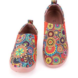 imageHiGropcore Womens Art Painted Casual Loafers Slip On Canvas Walking Shoes Comfortable Lightweight Ladies Travel ShoesA  Bohemia