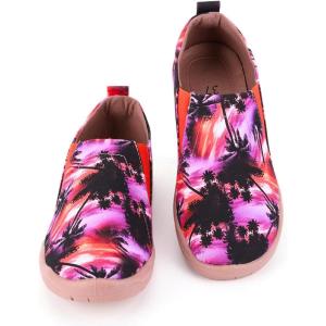 imageHiGropcore Womens Art Painted Casual Loafers Slip On Canvas Walking Shoes Comfortable Lightweight Ladies Travel ShoesD  Coconut Tree