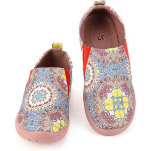 imageHiGropcore Womens Art Painted Casual Loafers Slip On Canvas Walking Shoes Comfortable Lightweight Ladies Travel ShoesF  Bohemia B