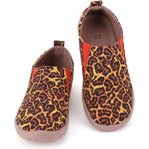 imageHiGropcore Womens Art Painted Casual Loafers Slip On Canvas Walking Shoes Comfortable Lightweight Ladies Travel ShoesH  Leopard