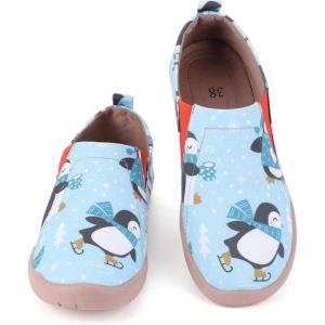 imageHiGropcore Womens Art Painted Casual Loafers Slip On Canvas Walking Shoes Comfortable Lightweight Ladies Travel ShoesK  Skating Penguin
