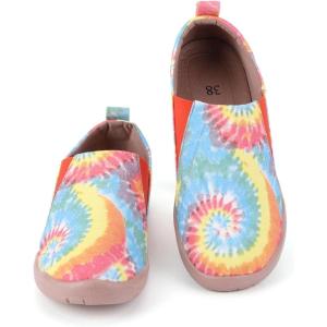imageHiGropcore Womens Art Painted Casual Loafers Slip On Canvas Walking Shoes Comfortable Lightweight Ladies Travel ShoesM  Watercolor